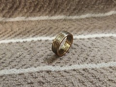 Minnesota Handcrafted Washington Quarters coin ring, size 8 2005