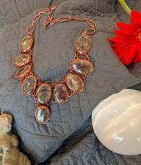 Dragon Bloodstone in Copper Necklace, Cleaned & Polished, Ships from USA ~ Heal