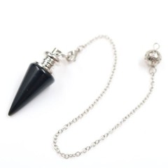 Natural Crystal Quartz Gemstone Point Dowsing Pendulum Scrying Dowser Healing