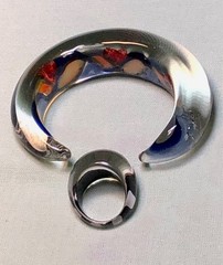 Strong Crystal Glass Ring size 8 with 155mm Bracelet Hand Jewelry Custom Jewels