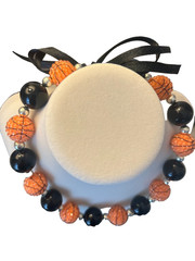 New 16in Handmade Basketball Necklace – 20mm acrylic/rhinestone Bubblegum beads