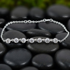 Certified White Diamond Chain Bracelet-Great Shine & Bling, Tariffs FREE