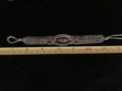 Hemp Bracelet – Multi Colored Green W/ Lepidolite & Brass Beads