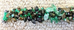Lilybead Green Brown Smoky Topaz Hand Beaded Guatemalan Bracelet 6 3/4″