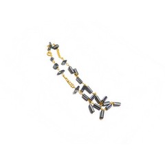 Authentic Gold Filled 1-20 14K Unique Hematite Crafted Anklet Brac 10″ adjust 9