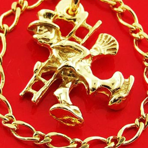 CHARM BRACELET REAL 14 KT YELLOW VERMEIL GOLD TRADITIONAL SOLID FINE LINK DESIGN