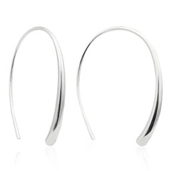 Handmade Pull through Earrings 925 Sterling Silver Earrings Hypoallergenic Open