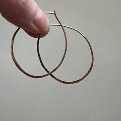Blanca Monros Gomez hammered 14k recycled rose gold teardrop hoops