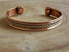 2 Pack Copper Magnetic Bracelet Arthritis Pain Therapy Energy Cuff Bangle