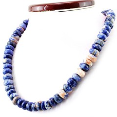 532.65 Cts Natural 20″ Long Blue Sodalite Untreated Round Beads Necklace (DG)