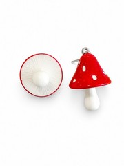 Cute Red Mushroom Dangle Earrings Fairycore Cottagecore Woodland Novelty Gift