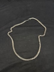 Vintage Italian sterling silver 925 wheat chain 24″ necklace, 49 grams