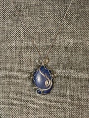 WIRE WRAPPED LAPIS LAZULI PENDANT Necklace