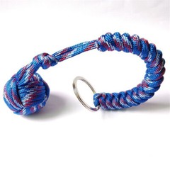 Keychain Strength Paracord Black Monkey Fist Hiking With Steel Outdoor Ball