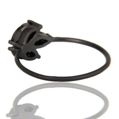 Natural Hematite Cut Prong Set Ring Black Rhodium 925 Sterling Silver Jewelry