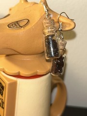 Handmade Crystal Jar Earrings, Silver And Gold
