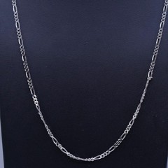 24” 3mm, vintage Romania Sterling 925 silver figaro chain necklace