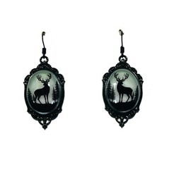 Big Buck Deer Lime Aqua Blue Purple/Violet Glow in the Dark Earrings