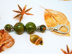Unakite Bead Decorative Only Zipper Charm or Purse and Bag Beaded Tassel