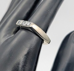 Solitair Brilliant 0,24 ct Ladies Ring 18K White Gold 7,80 g (Size 54) #2076
