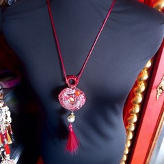 talisman women pendant necklace jewelry ethnic amulet buddhism dragon antique by