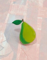 Pear Pin Handmade Cute Green Fruit 1 in 3 cm