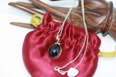 New Faceted Shiny Oval Onyx Sterling Silver Mexican Necklace 45CM 18″ Rolo Chain