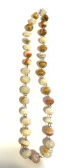 Banded Agate Beads Necklace In Brown Orange & White