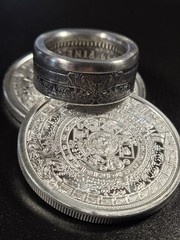 Aztec Calender .999 Pure Silver COIN RING Sz 9-14 Azteca Mayan 1 Troy Oz Coin