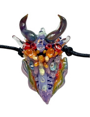 NEW 2″ Handcrafted RAINBOW DRAGON Glass Lampwork PENDANT Necklace Adjustable