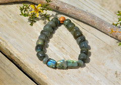 Labradorite Stretch Bracelet Stone of Magic Size 7.25 in High Quality Gemstone