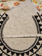 Vtg Artisan Seed Bead Collar Bib Necklace Handmade Black White
