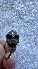 STERLING SILVER SKULL SAFETY PIN