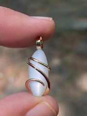 9.38ct Moonstone Cabochon Marquise White In Forged 14K Gold Pendant Total Weight