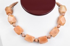 Handmade Studio Jasper Aventurine Beaded Copper Necklace 20-1/2 in