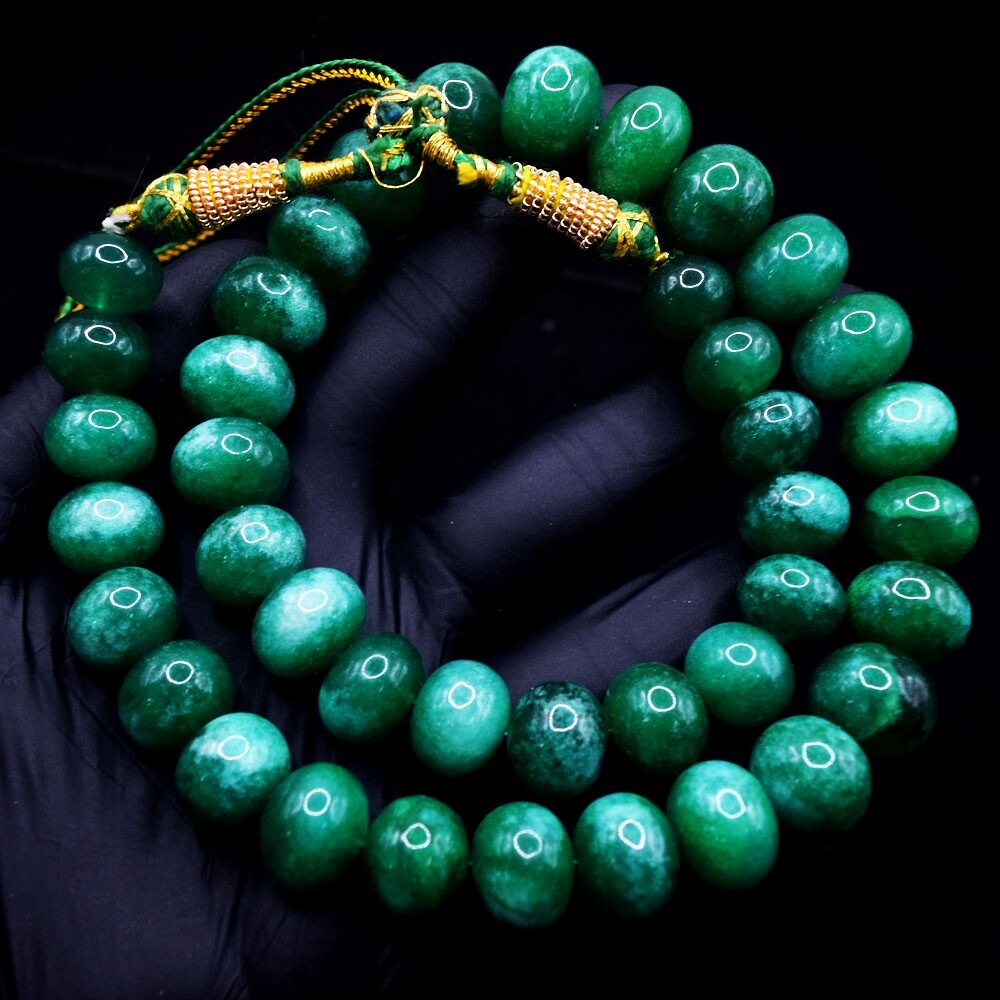Green Emerald Round Shape 656.00 Cts Beaded Best Necklace Jewelry VK 33 E641