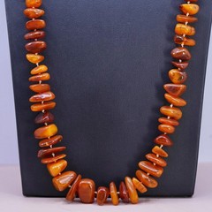 26″, vintage southwestern amber heishi handmade necklace
