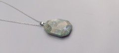 Natural Faceted Colorful Stone Pendant with Chain Crystal Jewelry