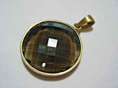 1.5″ Charles Albert Huge Faceted Smoky Quartz & Alchemia Gold Pendant