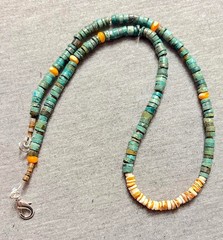 Turquoise/Trochidae Shell/20.75″/Gemstone Necklace (TRTS-33)