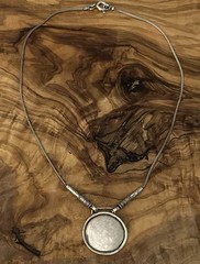 Shabool DIDAE Handmade 925 Sterling Round Pendant 16” Chain Necklace 12 Grams