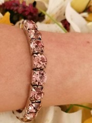 Tennis Bracelet gift for women 8mm Tourmaline Crystal White Gold Jewelry Bday