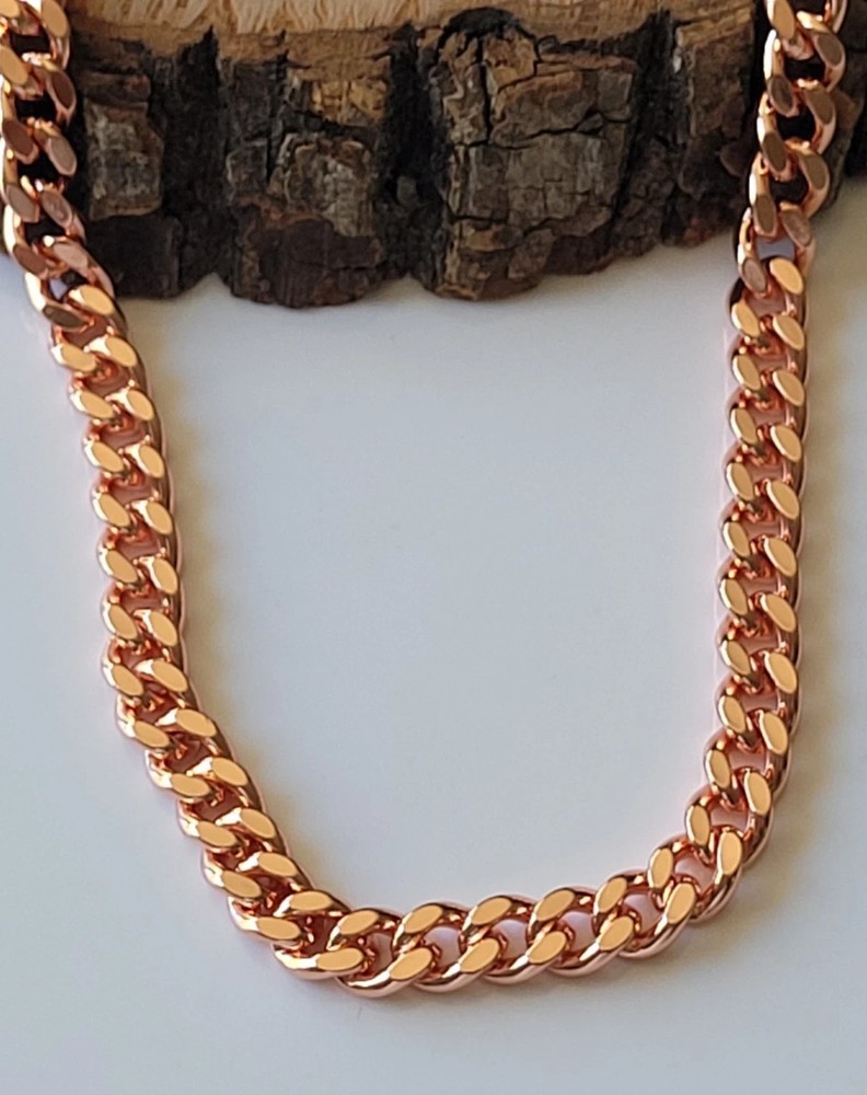 30 inch Pure Copper Solid CURB Chain Necklace, Healing Jewelry Spiritual
