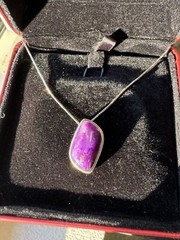 Rare Natural Purple Jade Sugilite Multi-purpose Pendant/ Necklace S925 Silver