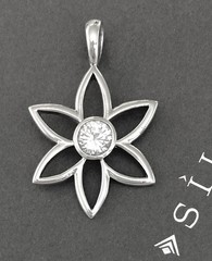 SILPADA Sterling Silver LARGE Brilliant Cut CUBIC ZIRCONIA FLOWER Pendant~#S1195