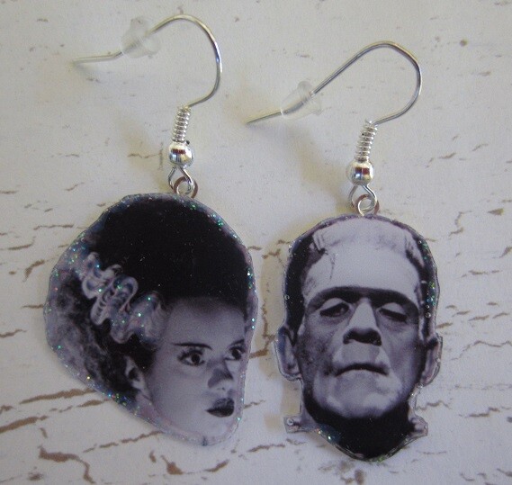 Frankenstein & Bride of Frankenstein Dangled EARRINGS