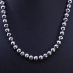 19” 8mm, vintage sterling silver 925 8mm bead handmade necklace