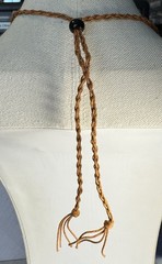 Beautiful Polished Natural Formed Wishing Stone Pendant On Woven Cord Necklace