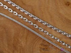 Silver Plated Chain – Snake, Rope, Cable, 18″, 24″, 35″- Silver Necklace, E1190
