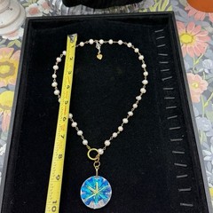 Adorned Crown Jewelry assemblage Christmas crystal Starburst Pearl necklace